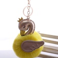 Cute PU swan 8cm fur ball keychain imitation rex rabbit fur ball flamingo bag car key pendant wholesalepicture49