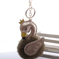 Cute PU swan 8cm fur ball keychain imitation rex rabbit fur ball flamingo bag car key pendant wholesalepicture51
