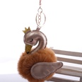 Cute PU swan 8cm fur ball keychain imitation rex rabbit fur ball flamingo bag car key pendant wholesalepicture52