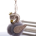 Cute PU swan 8cm fur ball keychain imitation rex rabbit fur ball flamingo bag car key pendant wholesalepicture54