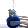Cute PU swan 8cm fur ball keychain imitation rex rabbit fur ball flamingo bag car key pendant wholesalepicture55
