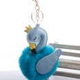 Cute PU swan 8cm fur ball keychain imitation rex rabbit fur ball flamingo bag car key pendant wholesalepicture56