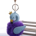 Cute PU swan 8cm fur ball keychain imitation rex rabbit fur ball flamingo bag car key pendant wholesalepicture58