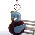 Cute PU swan 8cm fur ball keychain imitation rex rabbit fur ball flamingo bag car key pendant wholesalepicture60
