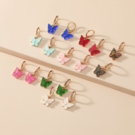 Mode coréenne simple combinaison de papillon de niche à chaud nouvelles boucles d'oreilles tendance's discount tags