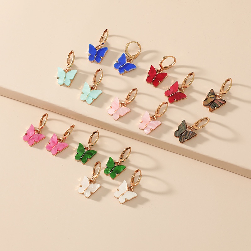 Korean fashion simple niche butterfly combination hotsaling new trend earrings