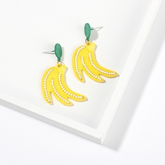 Korea candy color fruit banana strawberry lemon childlike girls alloy earrings