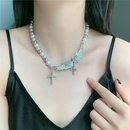 Crystal Universe Pearl Necklace Angel Wings Rhinestones Wild Cross Gemstone Necklacepicture12
