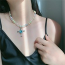 Crystal Universe Pearl Necklace Angel Wings Rhinestones Wild Cross Gemstone Necklacepicture16