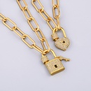 nouveau collier pendentif en acier titane en forme de serrure de zircon microincrust pour femmepicture8