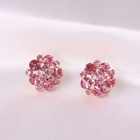 Korean fashion flower crystal diamond elegant alloy earrings wholesale's discount tags