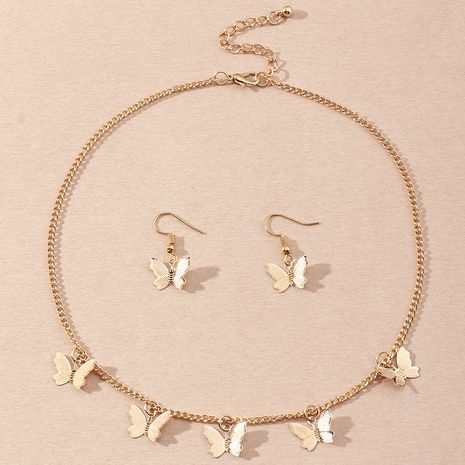 Mode Damen Schmetterling Legierung Ohrringe Halskette Set Großhandel's discount tags