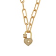 nouveau collier pendentif en acier titane en forme de serrure de zircon microincrust pour femmepicture13
