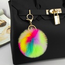Fashion 9cm Rex Rabbit Fourcolor Ball Faux Fur alloy Keychainpicture12