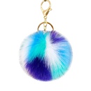 Fashion 9cm Rex Rabbit Fourcolor Ball Faux Fur alloy Keychainpicture15