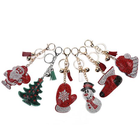 new Korean velvet diamond Christmas series ladies luggage car ornaments  keychain's discount tags