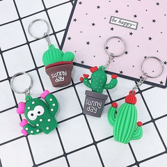new PVC soft rubber cactus girls bag car ornament toy keychain