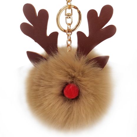 Mignon lapin fourrure Noël wapiti porte-clés pendentif sac pendentif cadeaux de Noël's discount tags