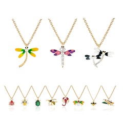 new simple insect pendant diamond alloy animal necklace
