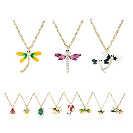 new simple insect pendant diamond alloy animal necklace's discount tags