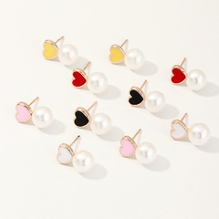 Korean color-preserving oil drop cartoon cute pearl earlobe earrings wholesale