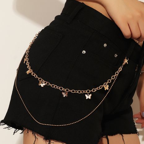 fashion popular round bead chain butterfly pendant waist chain trendy simple shorts waist chain wholesale's discount tags