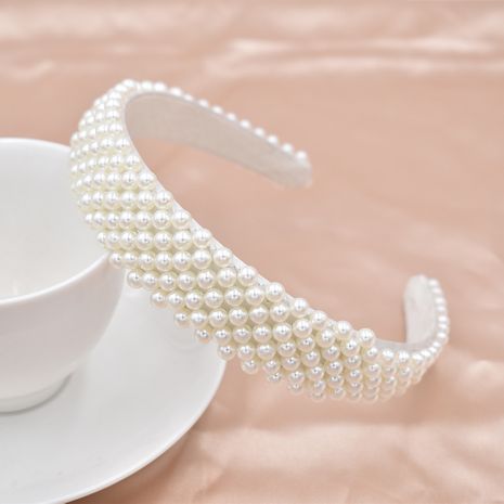 nueva diadema de perlas de ala ancha tejida a mano para damas elegantes al por mayor's discount tags