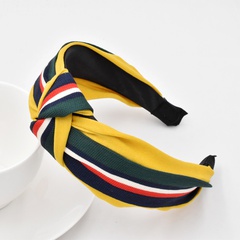 new wide-brimmed striped ribbon headband simple fabric knotted press hairband wholesale
