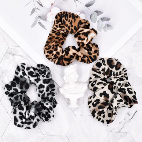 anneau de cheveux imprimé léopard rétro queue de cheval créative bande de caoutchouc léopard's discount tags
