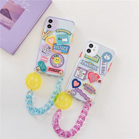 Smiley expression chain mobile phone case for iPhone11proMax lanyard Apple se2 soft shell XR female 8plus NHFI247525's discount tags