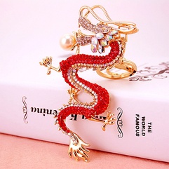 Chinese style crafts dragon diamond men's key chain