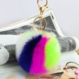 Fashion 9cm Rex Rabbit Fourcolor Ball Faux Fur alloy Keychainpicture19