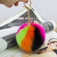 Fashion 9cm Rex Rabbit Fourcolor Ball Faux Fur alloy Keychainpicture20