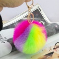 Fashion 9cm Rex Rabbit Fourcolor Ball Faux Fur alloy Keychainpicture21