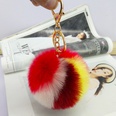 Fashion 9cm Rex Rabbit Fourcolor Ball Faux Fur alloy Keychainpicture22