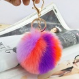 Fashion 9cm Rex Rabbit Fourcolor Ball Faux Fur alloy Keychainpicture23