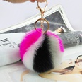Fashion 9cm Rex Rabbit Fourcolor Ball Faux Fur alloy Keychainpicture24