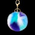 Fashion 9cm Rex Rabbit Fourcolor Ball Faux Fur alloy Keychainpicture26