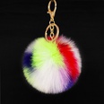 Fashion 9cm Rex Rabbit Fourcolor Ball Faux Fur alloy Keychainpicture27