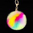 Fashion 9cm Rex Rabbit Fourcolor Ball Faux Fur alloy Keychainpicture28