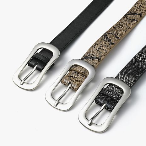 cinturón decorativo con hebilla nueva con estampado de serpiente retro's discount tags