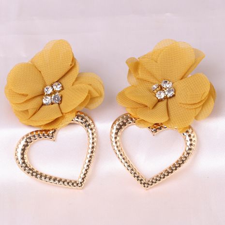 Fashion exaggerated heart-shaped alloy brand women's flower earrings's discount tags