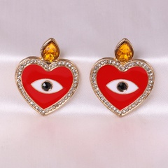 heart-shaped alloy geometric demon eye trend exaggerated women's earrings