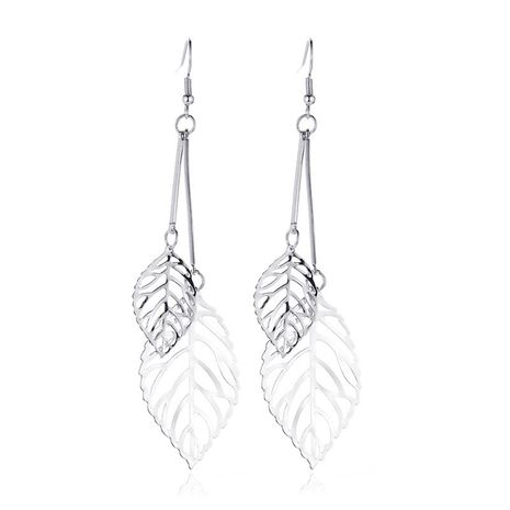 new  hollow leaf ladies forest simple  multi-layer tassel leaf earrings wholesale's discount tags