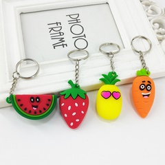 new fruit series pineapple strawberry watermelon carrot shape keychain pendant
