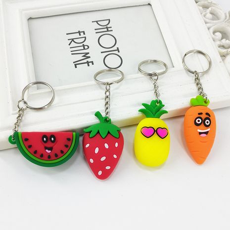 nouvelle série de fruits ananas fraise pastèque forme carotte pendentif porte-clés's discount tags