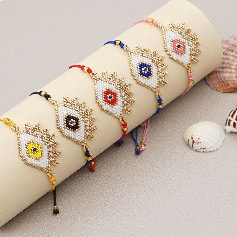 Reisperle gewebtes Teufelsauge Retro exotische Perlen Armband fr Frauen