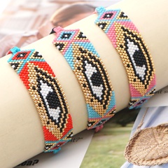 Hot-Saling Mode handgemachte Kupferdraht Quaste ethnischen Stil Reisperle gewebt Dämon Auge Armband