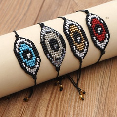 Fashion rice beads hand-woven Devil Eyes religious totem ethnic style bracelet for women
