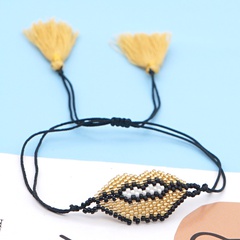 rice beads hand-woven lips tassel exotic ethnic style bracelet for women